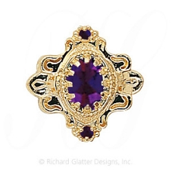 GS345 AMY - 14 Karat Gold Amethyst Slide 